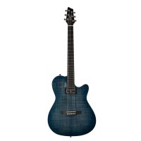 Godin 047963 Denim Blue Flame A6 Ultra 6 String RH Acoustic Electric Guitar