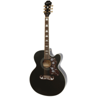 Epiphone J-200 Style Super Jumbo avec pan coupé + Preamp -Ébène