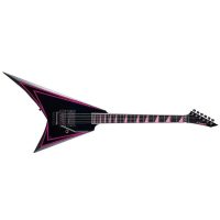 Alexi Laiho Sawtooth Japan Custom Shop Guitar, Black with Pink Pinstripe