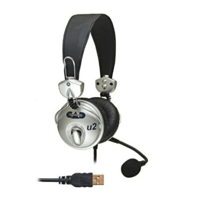 USB Stereo Headphones with Cardioid Condenser Microphone, 6ft USB Cable