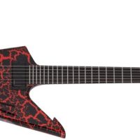 BälSäc E-1 FR Electric Guitar, Black Orange Crackle