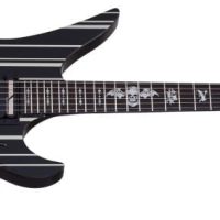 Synyster Gates Custom-S Electric Guitar, Gloss Black With Silver Pin Stripes