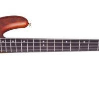 4-String Fanned Fret Bass Guitar (Honey Stain) w/ Geartree Cloth and Hard Case