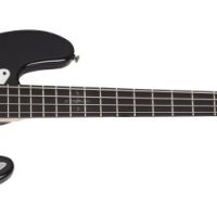 JD DeServio J-4 Electric Bass, Gloss Black "BLS" Distressed Flag